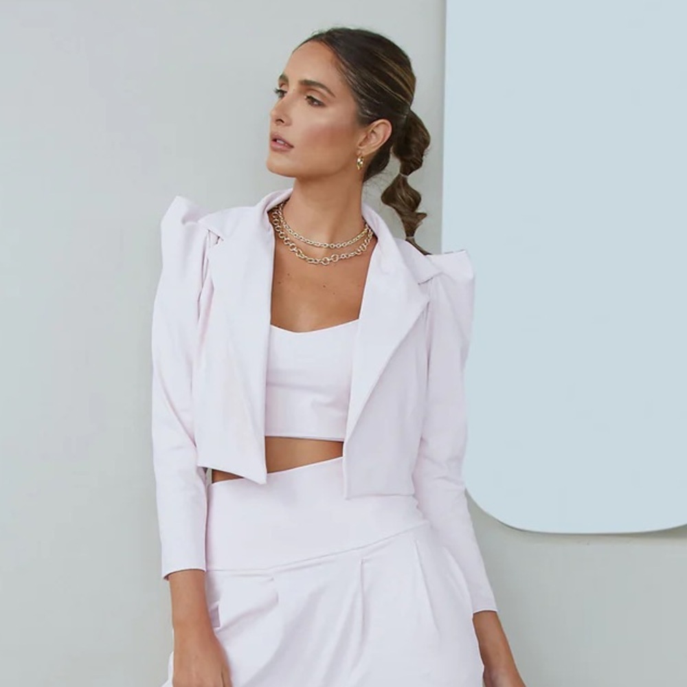 Port de bras Shay Crop Blazer Chantilly - Picture 4 of 5